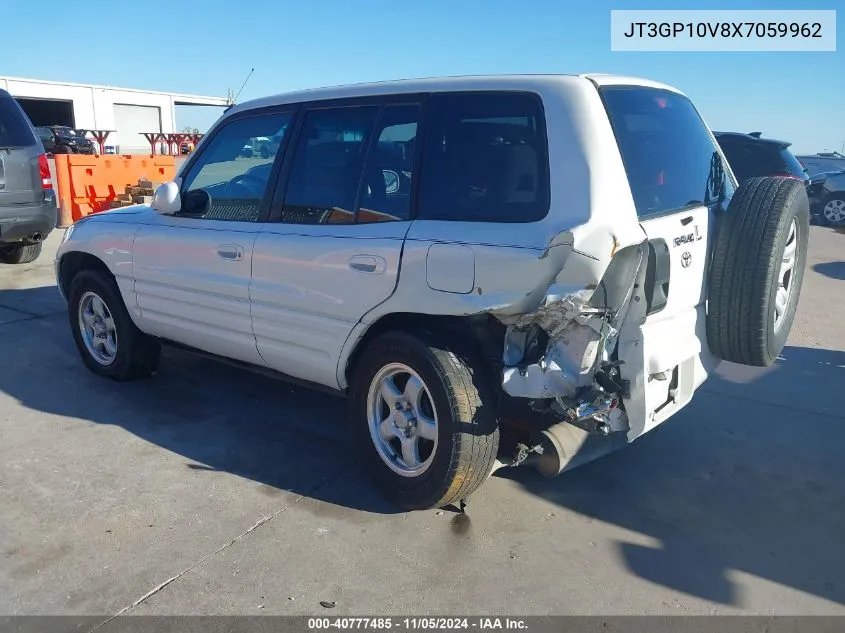 1999 Toyota Rav4 VIN: JT3GP10V8X7059962 Lot: 40777485