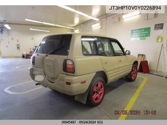 2000 Toyota Rav4 VIN: JT3HP10V0Y0226894 Lot: 30045487