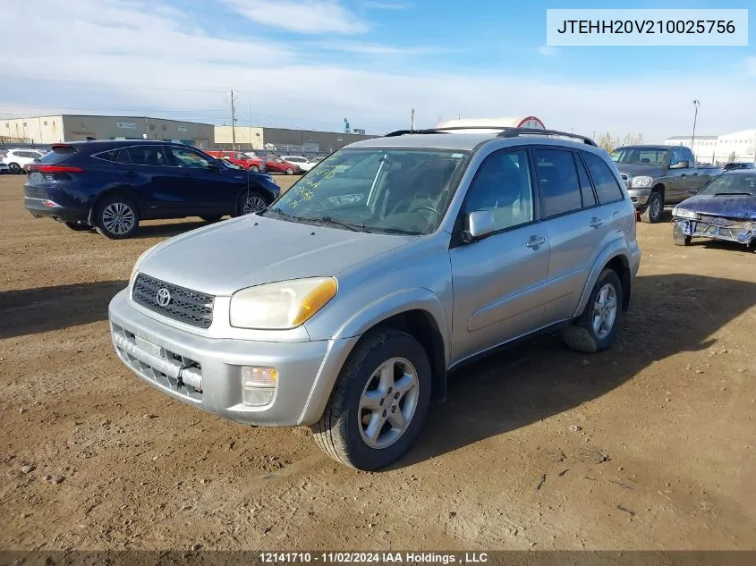 2001 Toyota Rav4 VIN: JTEHH20V210025756 Lot: 12141710