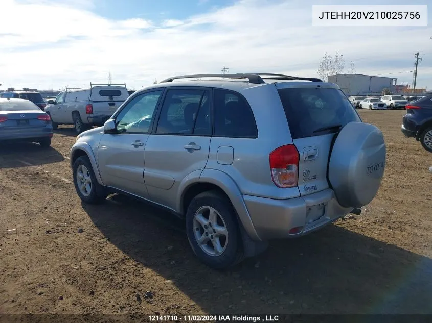 2001 Toyota Rav4 VIN: JTEHH20V210025756 Lot: 12141710