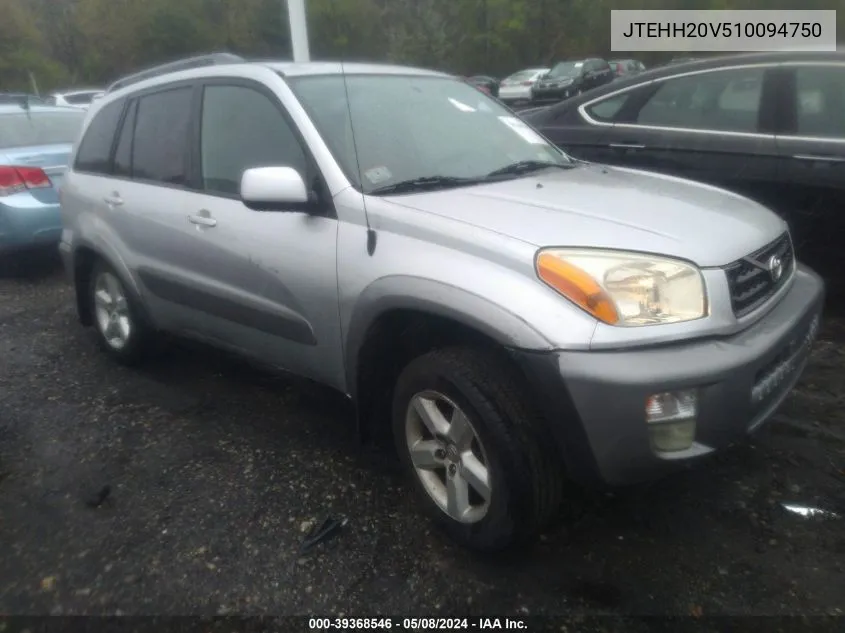 2001 Toyota Rav4 VIN: JTEHH20V510094750 Lot: 39368546