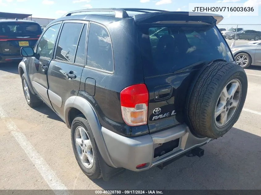 2001 Toyota Rav4 VIN: JTEHH20V716003636 Lot: 40328780