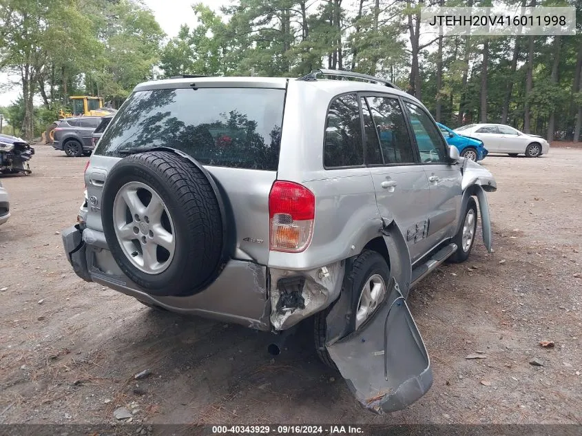 2001 Toyota Rav4 VIN: JTEHH20V416011998 Lot: 40343929