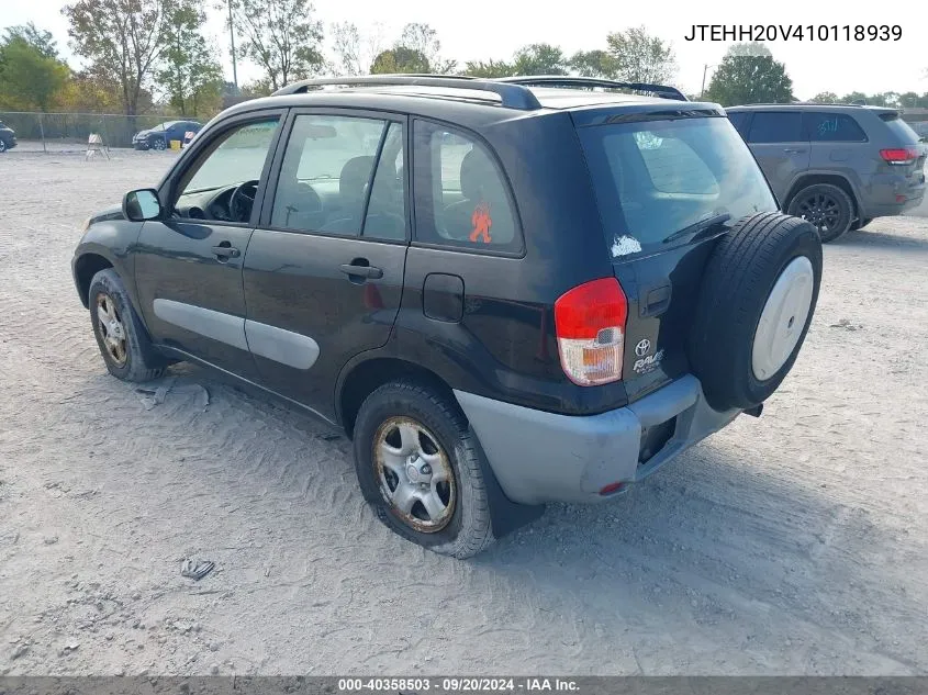 2001 Toyota Rav4 VIN: JTEHH20V410118939 Lot: 40358503