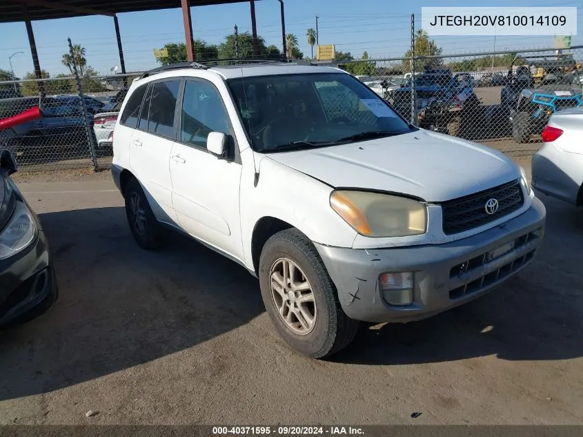 2001 Toyota Rav4 VIN: JTEGH20V810014109 Lot: 40371595