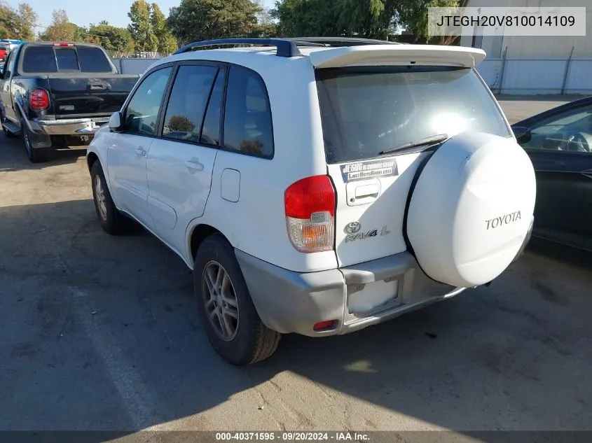 2001 Toyota Rav4 VIN: JTEGH20V810014109 Lot: 40371595