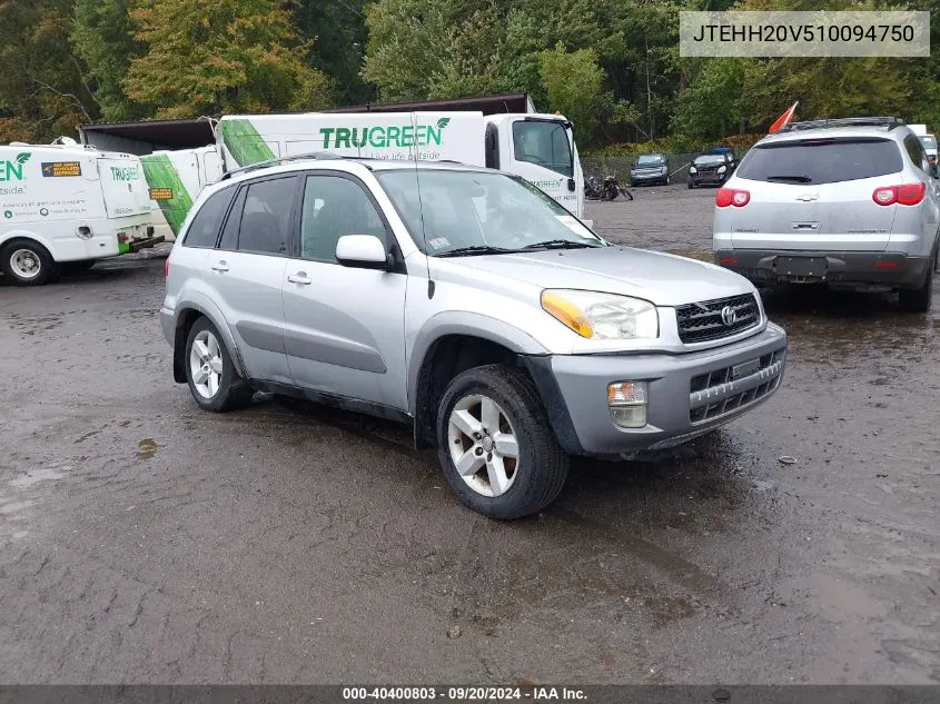 2001 Toyota Rav4 VIN: JTEHH20V510094750 Lot: 40400803