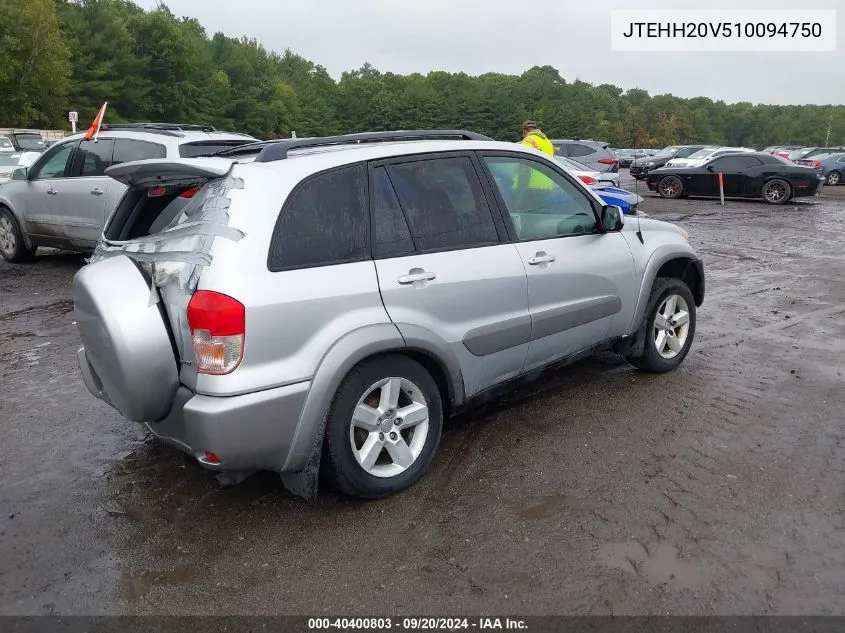 2001 Toyota Rav4 VIN: JTEHH20V510094750 Lot: 40400803