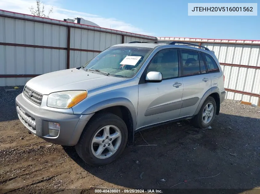 2001 Toyota Rav4 VIN: JTEHH20V516001562 Lot: 40439801