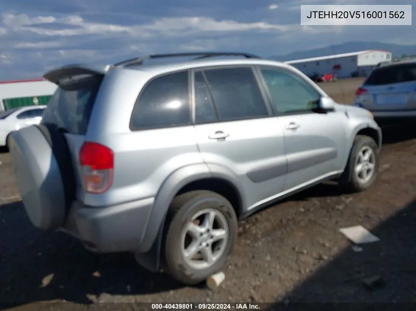 2001 Toyota Rav4 VIN: JTEHH20V516001562 Lot: 40439801