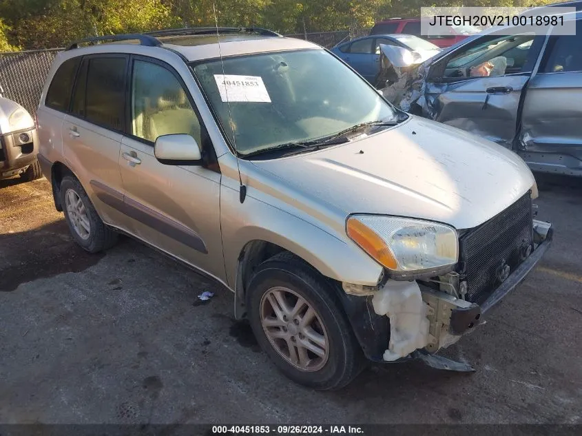 2001 Toyota Rav4 VIN: JTEGH20V210018981 Lot: 40451853