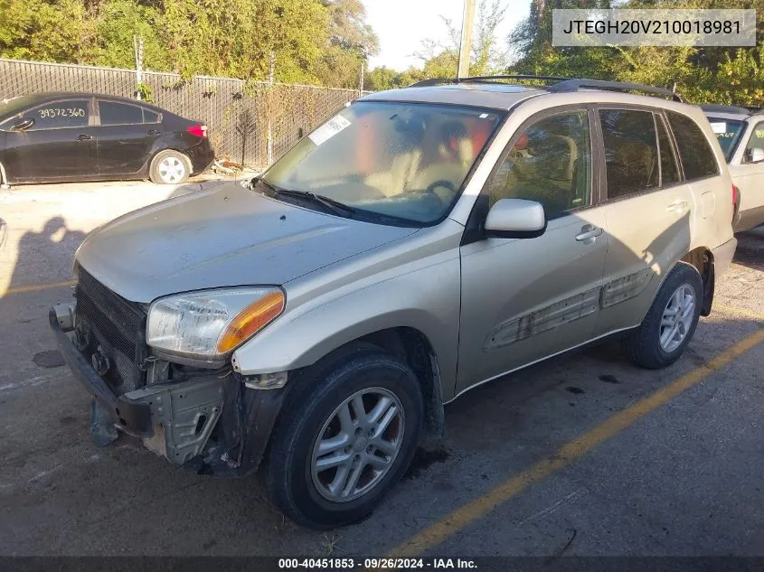 2001 Toyota Rav4 VIN: JTEGH20V210018981 Lot: 40451853