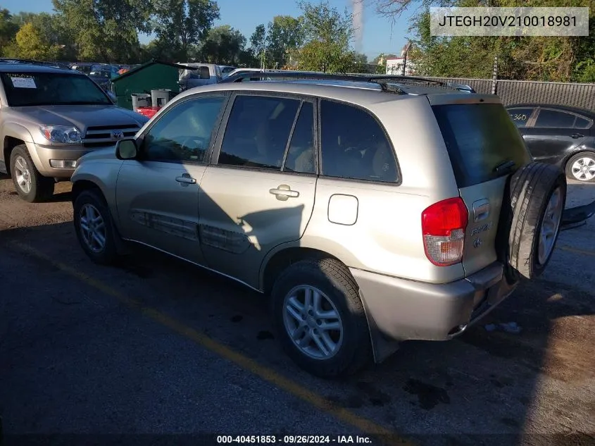 2001 Toyota Rav4 VIN: JTEGH20V210018981 Lot: 40451853