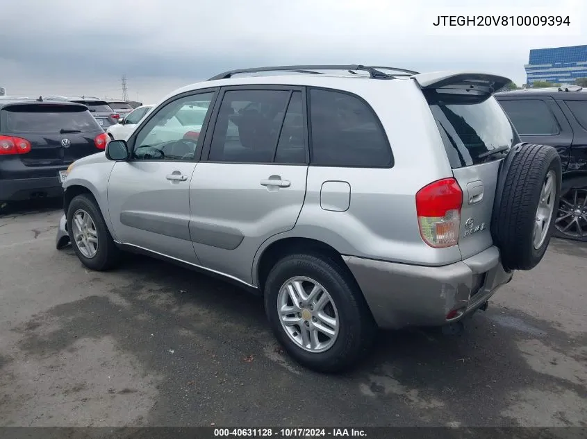 2001 Toyota Rav4 VIN: JTEGH20V810009394 Lot: 40631128