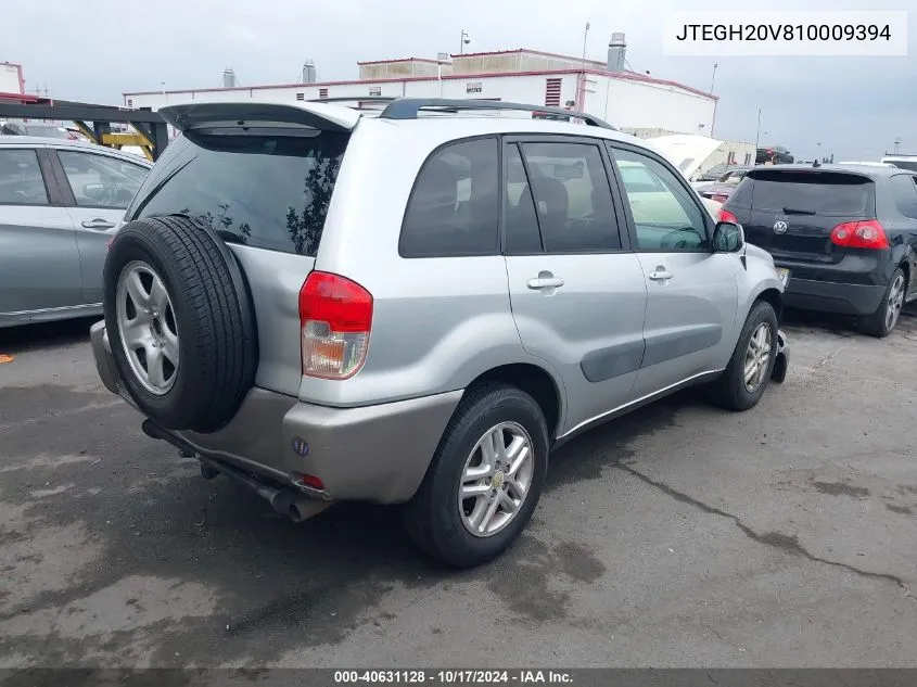 2001 Toyota Rav4 VIN: JTEGH20V810009394 Lot: 40631128