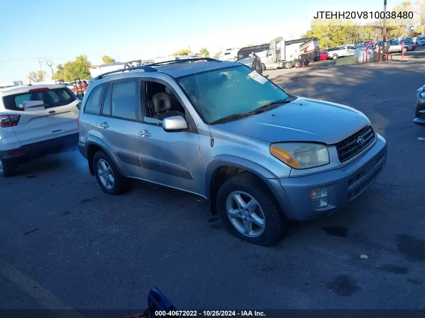 2001 Toyota Rav4 VIN: JTEHH20V810038480 Lot: 40672022