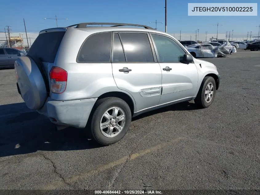 2001 Toyota Rav4 VIN: JTEGH20V510002225 Lot: 40684442