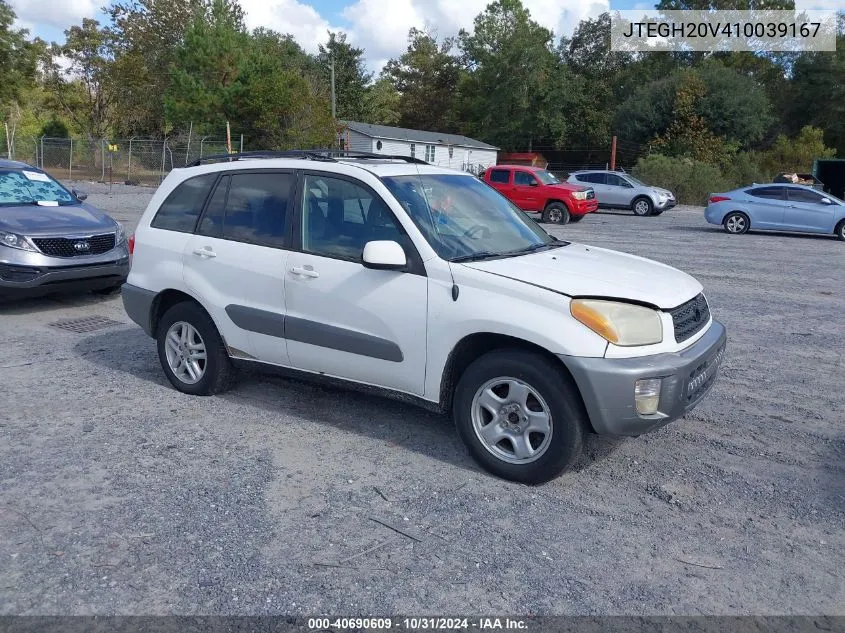 2001 Toyota Rav4 Base (A4) VIN: JTEGH20V410039167 Lot: 40690609