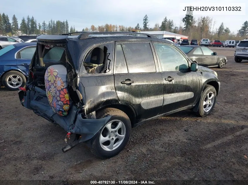 2001 Toyota Rav4 VIN: JTEHH20V310110332 Lot: 40792130