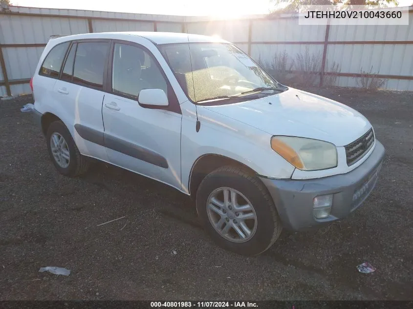 2001 Toyota Rav4 VIN: JTEHH20V210043660 Lot: 40801983