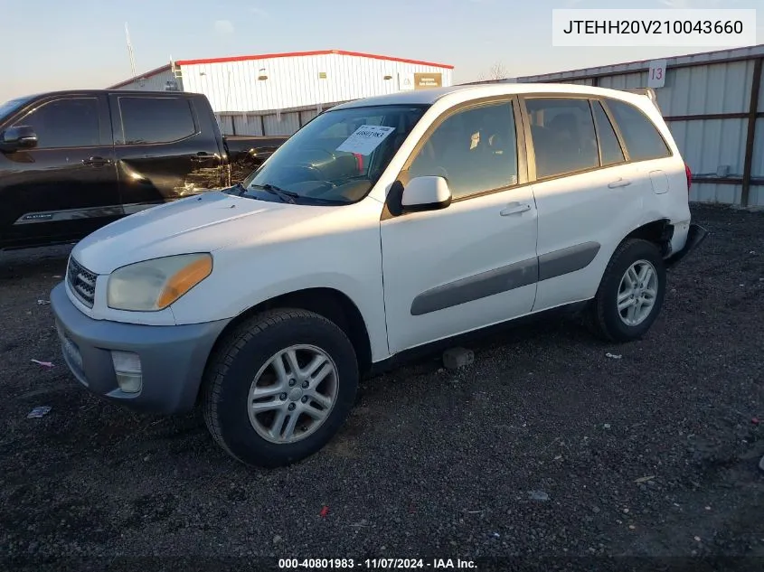 2001 Toyota Rav4 VIN: JTEHH20V210043660 Lot: 40801983