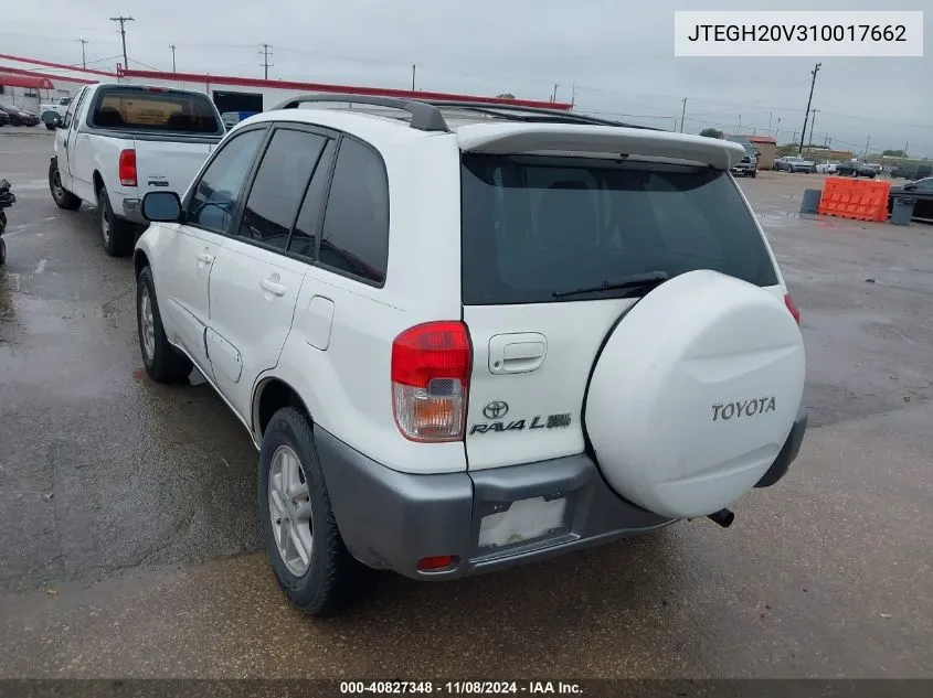 2001 Toyota Rav4 VIN: JTEGH20V310017662 Lot: 40827348