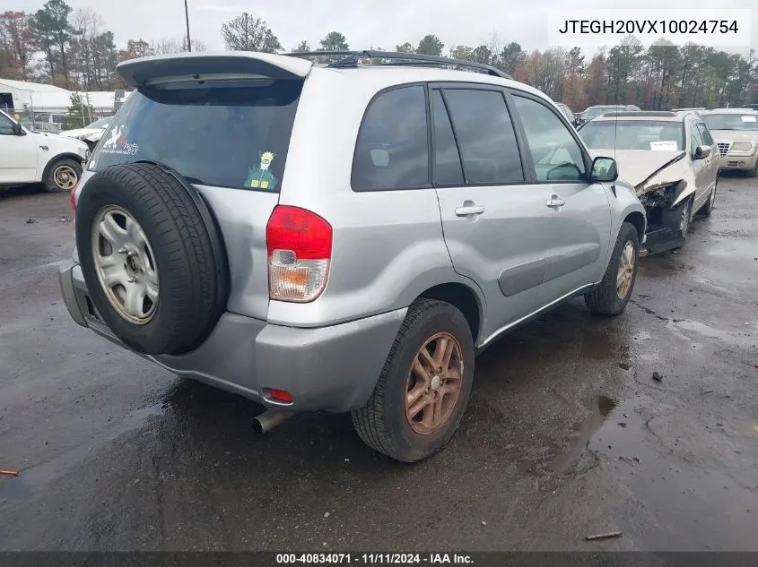 2001 Toyota Rav4 VIN: JTEGH20VX10024754 Lot: 40834071