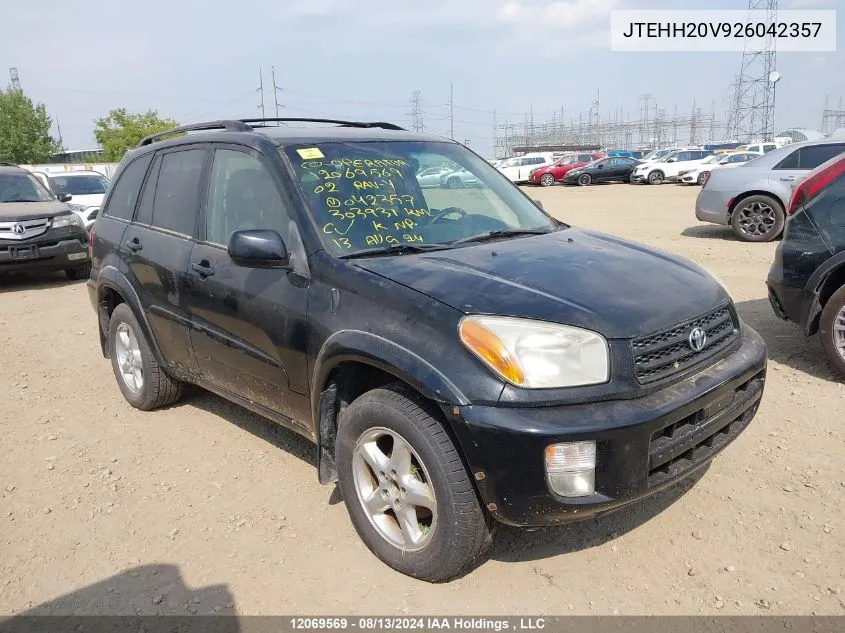 2002 Toyota Rav4 VIN: JTEHH20V926042357 Lot: 12069569