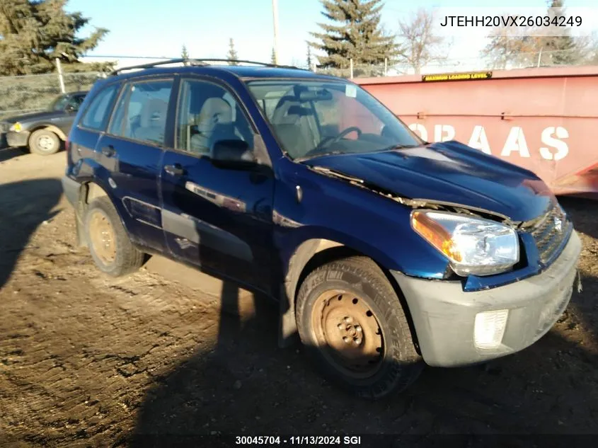 2002 Toyota Rav4 VIN: JTEHH20VX26034249 Lot: 30045704