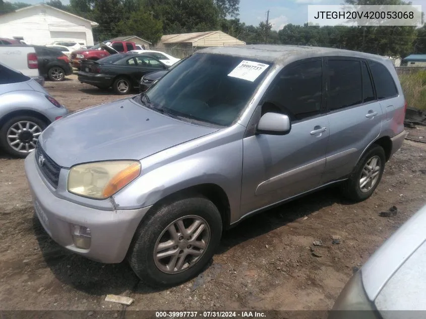 2002 Toyota Rav4 VIN: JTEGH20V420053068 Lot: 39997737