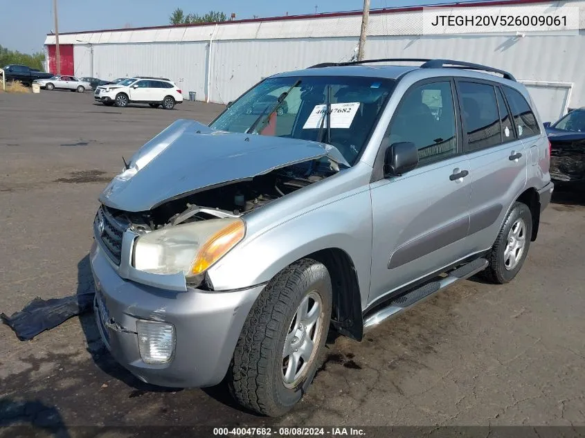 2002 Toyota Rav4 VIN: JTEGH20V526009061 Lot: 40047682