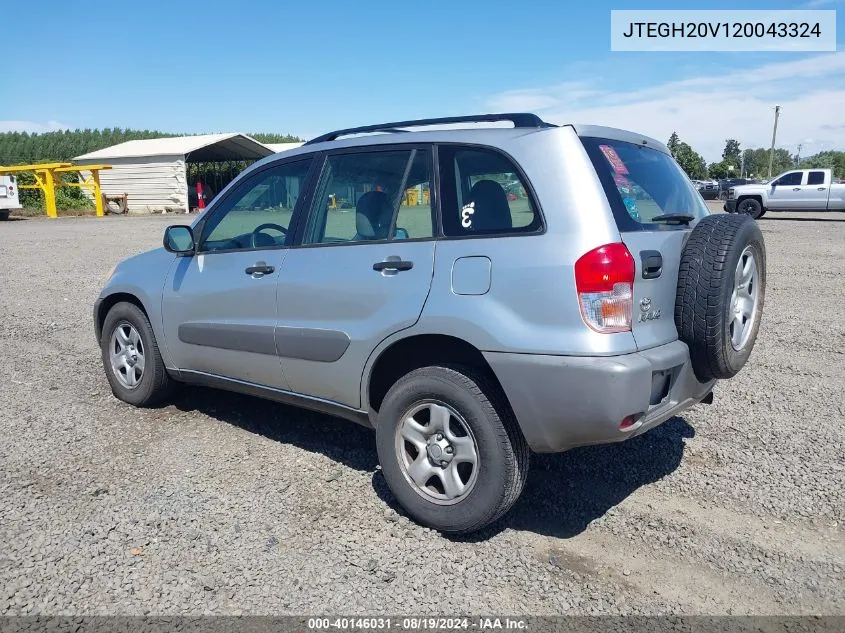 2002 Toyota Rav4 VIN: JTEGH20V120043324 Lot: 40146031