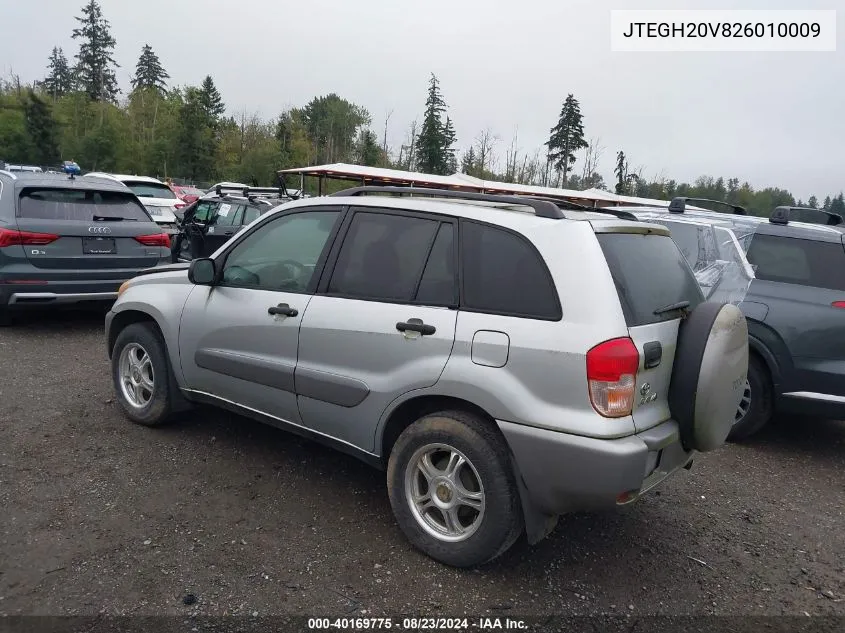 2002 Toyota Rav4 VIN: JTEGH20V826010009 Lot: 40169775