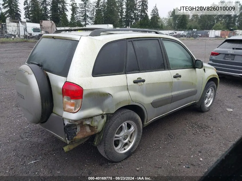 2002 Toyota Rav4 VIN: JTEGH20V826010009 Lot: 40169775