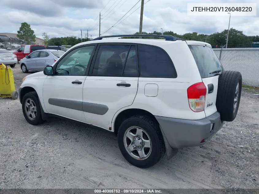 2002 Toyota Rav4 VIN: JTEHH20V126048220 Lot: 40305752