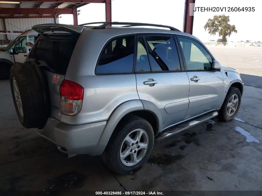 2002 Toyota Rav4 VIN: JTEHH20V126064935 Lot: 40329495