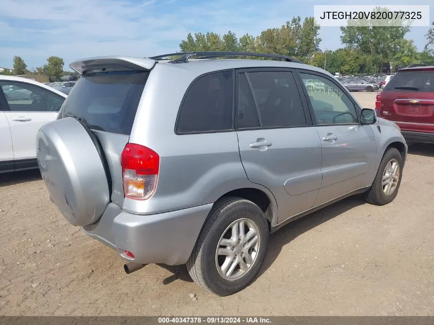 2002 Toyota Rav4 VIN: JTEGH20V820077325 Lot: 40347378