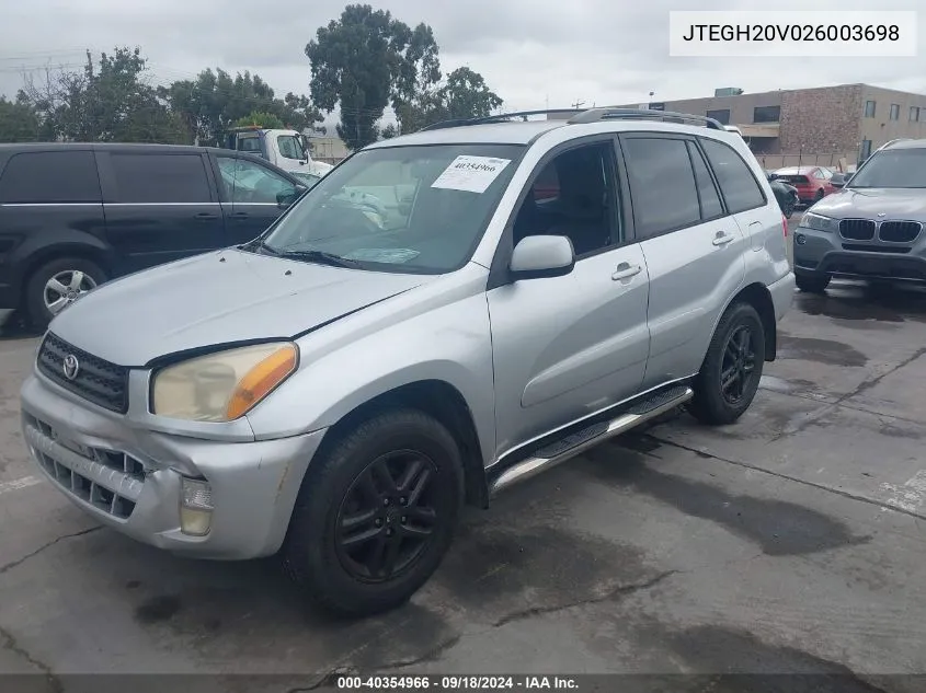 2002 Toyota Rav4 VIN: JTEGH20V026003698 Lot: 40354966