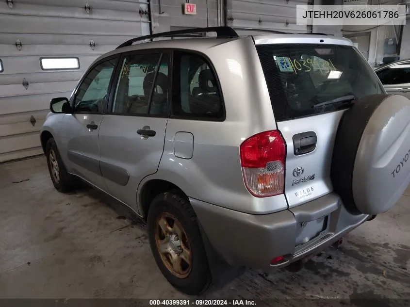 2002 Toyota Rav4 VIN: JTEHH20V626061786 Lot: 40399391