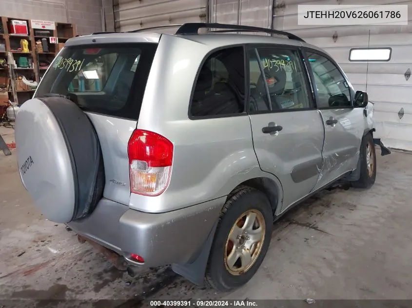 2002 Toyota Rav4 VIN: JTEHH20V626061786 Lot: 40399391