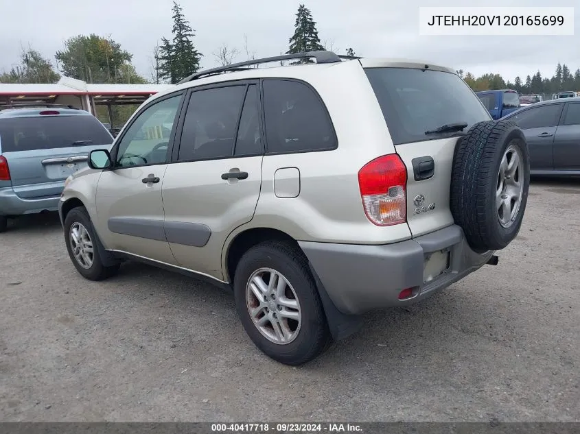 2002 Toyota Rav4 VIN: JTEHH20V120165699 Lot: 40417718