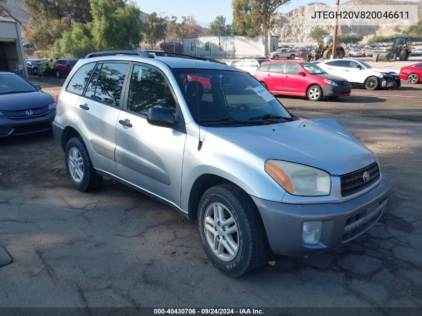 2002 Toyota Rav4 VIN: JTEGH20V820046611 Lot: 40430706