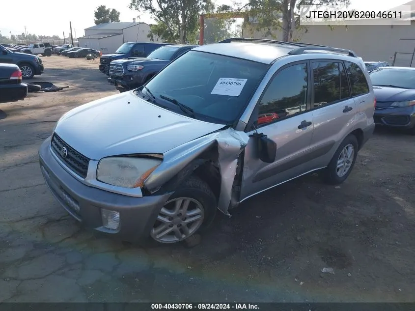 2002 Toyota Rav4 VIN: JTEGH20V820046611 Lot: 40430706