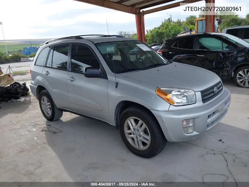 2002 Toyota Rav4 VIN: JTEGH20V720080961 Lot: 40435817