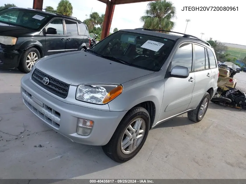 2002 Toyota Rav4 VIN: JTEGH20V720080961 Lot: 40435817