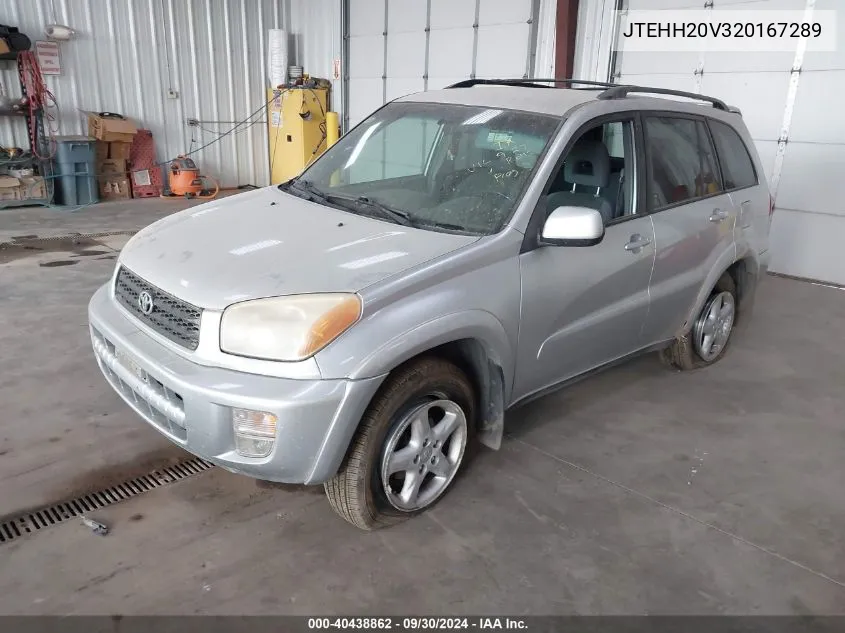 2002 Toyota Rav4 VIN: JTEHH20V320167289 Lot: 40438862