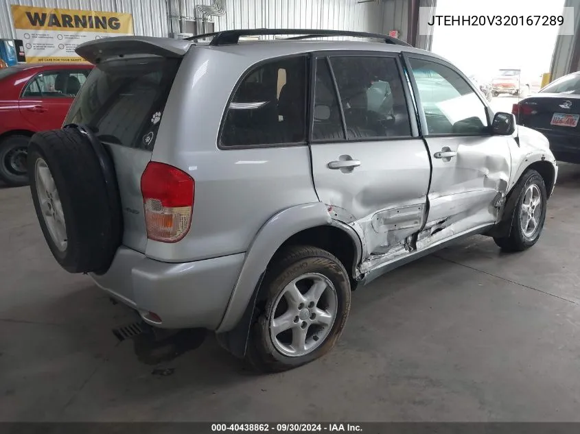 2002 Toyota Rav4 VIN: JTEHH20V320167289 Lot: 40438862