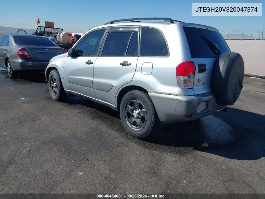 2002 Toyota Rav4 VIN: JTEGH20V320047374 Lot: 40454061