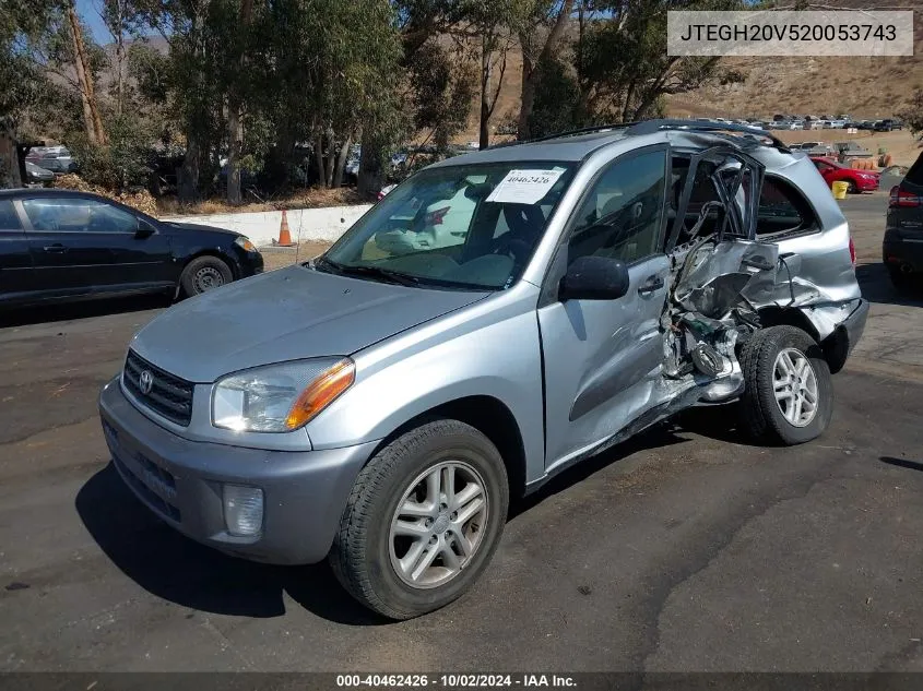 2002 Toyota Rav4 VIN: JTEGH20V520053743 Lot: 40462426