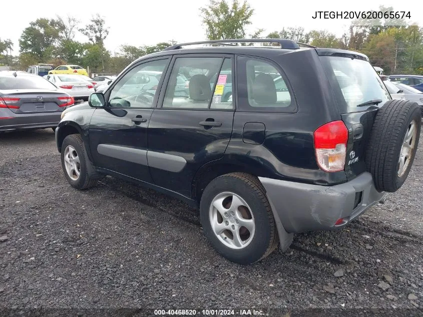 2002 Toyota Rav4 VIN: JTEGH20V620065674 Lot: 40468520